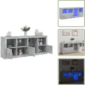 vidaXL Credenza con ante - vidaXL Credenza con Luci LED Grigio Cemento 164x37x67 cm - Credenza da corridoio