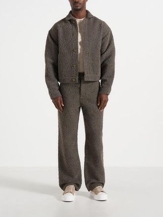Mani&egrave;re De Voir Damien Textured Boucle Jacket With Back Detail in Brown at Nordstrom, Size Xx-Large