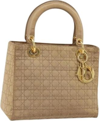 Dior Pre-owned Handbags, female, Beige, Size: ONE SIZE Pre-owned Nylon Hand Bag
