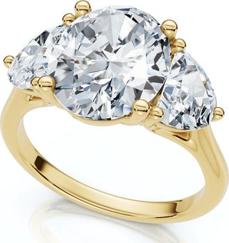 Pompeii3 Certified 3Ct Oval Trilogy Diamond Engagement Ring 14k Gold or Pt Lab Grown