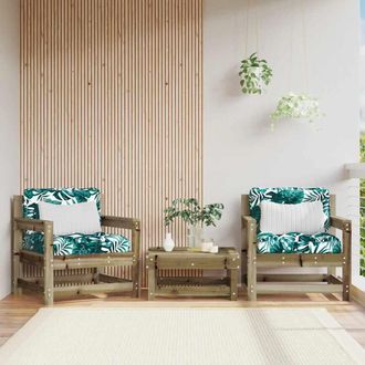 vidaXL Vidaxl - Sillones De Jard&iacute;n Con Cojines 2 Uds Madera De Pino Impregnada