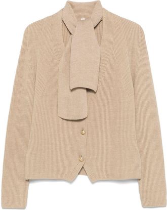 Ferragamo Cardigan con dettaglio foulard anni 70 - Toni neutri