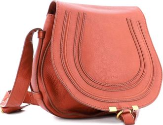 Chlo&eacute; Marcie medium leren crossbodytas - Bruin