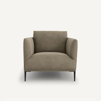 AM.PM Fauteuil in stonewashed fluweel, Oscar, ontwerp Emmanuel Gallina