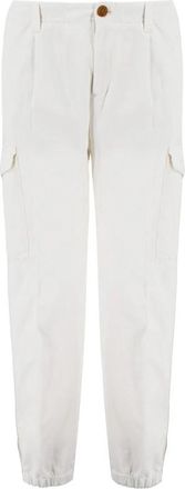 Brunello Cucinelli Taps toelopende broek - Heren - Slim Fit Broeken - Wit - 3XL - Katoen - Broeken