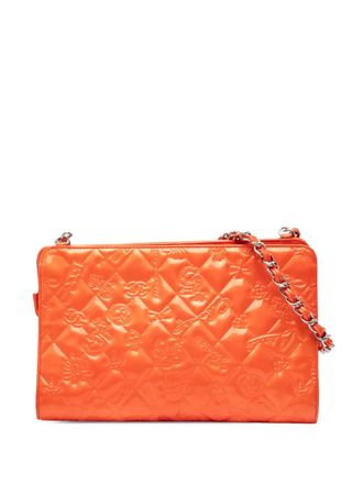 Chanel 2006-2008 Quilted Embossed Patent Lucky Symbols Pochette shoulder bag - Arancione