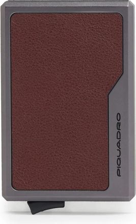 Piquadro Mag Safe Pop-up Kaarthouder - Heren - Portefeuilles - Bruin - ONE Size - Katoen - Accessoires