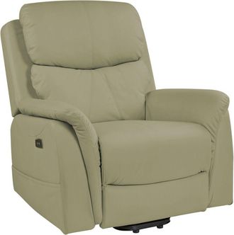 Beliani Electric Recliner Chair GLORIE with Massage Faux Leather Green