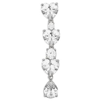 Self Portrait Crystal Heart Tiered Earrings - Dames - Oorbellen - Grijs - ONE Size - Accessoires