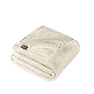 Bare Home Microplush Fleece Throw Blanket in Oyster at Nordstrom, Size Medium