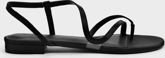 Charles & Keith Arden Satin Wavy Toe-Ring Sandals