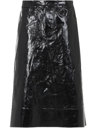 Jil Sander linen skirt - women - Linen/Flax - 34 - Black