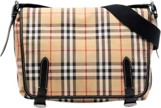 Burberry Pre-owned Crossbody Bag - Dames - Vintage Schoudertas - Beige - ONE Size - Leer - Vintage