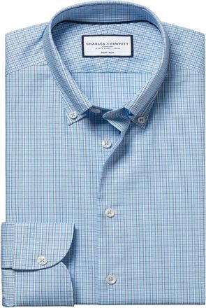 CHARLES TYRWHITT Non-Iron Pinpoint Oxford Check Shirt