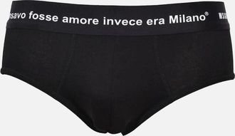 Msgm Mens MSGM Milan Love Quote Brief, Black - Size: 32/33/32