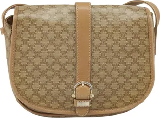 Celine Vintage Macadam Canvas Beige Canvas Backpack Bag (Pre-Owned)