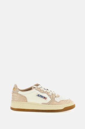 Autry Medalist Low Croc-Effect Leather Sneakers