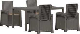 vidaXL Conjunto De Comedor De Jard&iacute;n 5 Uds. Gris Claro Y Taupe Pp Vidaxl