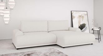 HOME AFFAIRE Ecksofa »Marsby, mit Bettfunktion und Bettkasten, Masse: B/H/T 242/65/145 cm« L-Form mit Wellenunterfederung, Recamiere links oder rechts bestellbar