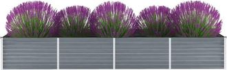 vidaXL Garden Raised Bed Galvanized Steel 126x31.5x17.7 Gray, 44846