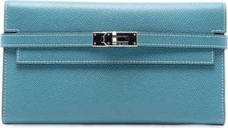 Herm&egrave;s Herems Blue Epsom Kelly To Go Wallet