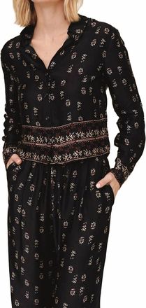 Bella Dahl Long Sleeve Crop Shirt In Floral Border