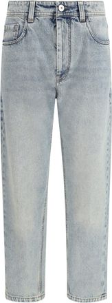Brunello Cucinelli Womens Straight Jeans Light Vintage Denim Cotton Trousers