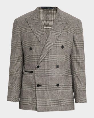 Dunhill Men & apos;s 170s Wool Glen Check Double-Breasted Sport Coat