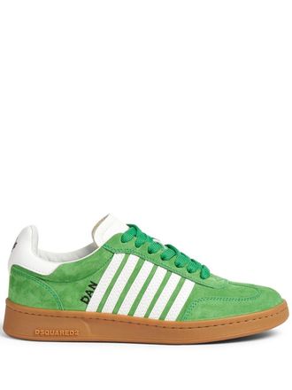 Dsquared2 Boxer low-top sneakers - men - Calf Leather/Calf Leather/Elastodiene/Calf Suede - 41.5 - Green