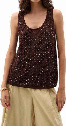 Joseph Ribkoff Embellished Knit Camisole Top In Mahogany