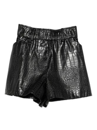 So Allure Ecococco crocodile effect shorts - women - Polyester/Viscose/Elastane - 38 - Black