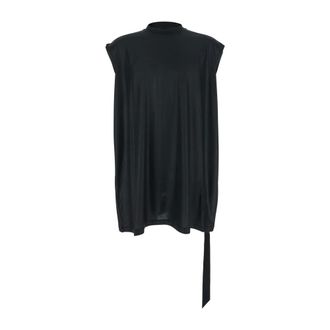 Rick Owens Sleeveless Tops, male, Black, Size: M Sleeveless Crew Neck T-shirt