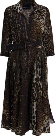 Samantha Sung Aster Dress - Dames - Shirt Kleedjes - Bruin - S - Wol - Kleedjes