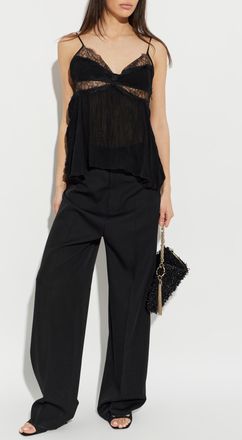 Blumarine Top With Lace Inserts, Womens, Black