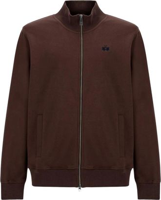 La Martina Dorian Full Zip Sweatshirt - Heren - Sweatshirts & Hoodies - Bruin - Maat: M Katoen
