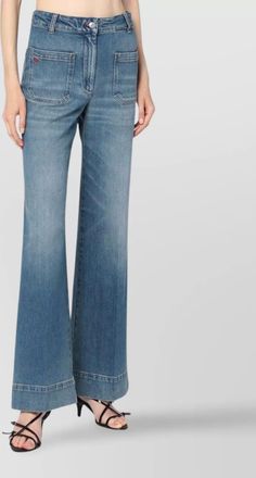 Victoria Beckham wide-leg jeans with contrast stitching and pockets
