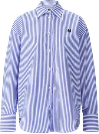 Msgm Oversized Overhemd - Dames - Overhemden - Blauw - XS - Katoen - Overhemden