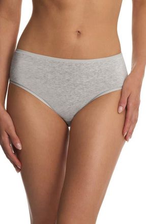 Natori Bliss Bare Cotton Hipster Briefs in Light Grey Heather at Nordstrom, Size Xx-Large