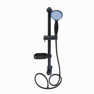 Trade Shop Trade Shop - Saliscendi Colonna Doccia Nero Soffione Multigetto Mensola Porta Sapone Bagno 87494