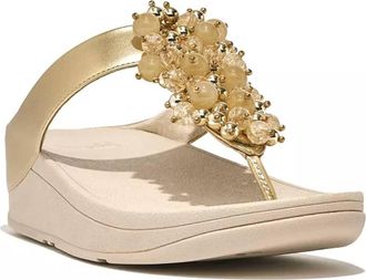 FitFlop Womens Fino Bauble Bead Toe Post Sandals In Platino