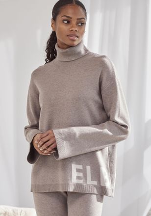Elbsand Sweater ELBSAND, Damen, Gr. 32/34, grau (taupe), Feinstrick, Obermaterial: 50% Viskose, 28% Polyester, 22% Polyamid, meliert, bequem h&uuml;ftlang, Sweatsh