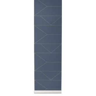 Ferm Living Wallpaper Papier peint - Blue - Non-woven fabric - Designer Trine Andersen