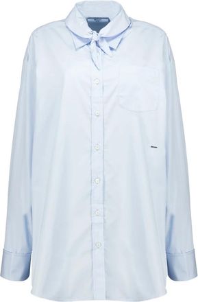 Prada Poplin Shirt - Dames - Overhemden - Blauw - S - Katoen - Overhemden