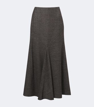 Etro Checked wool midi skirt