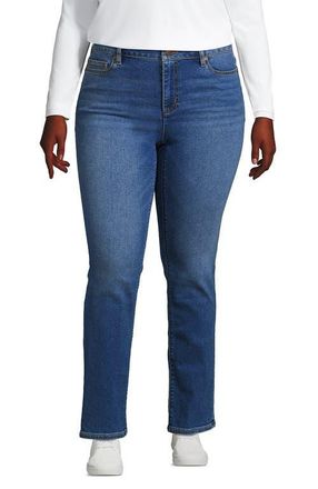 Lands End Recover Mid Rise Straight Leg Blue Jeans in Indigo Tide Blue at Nordstrom, Size 20Wshort