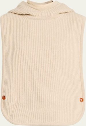 God's True Cashmere Melange Cashmere Rib Hooded Vest