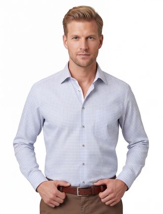 Eterna Overhemd wit Eterna Comfort Fit geruit katoen