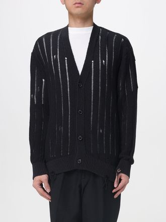 Laneus Cardigan in cotone con effetto destroyed Laneus