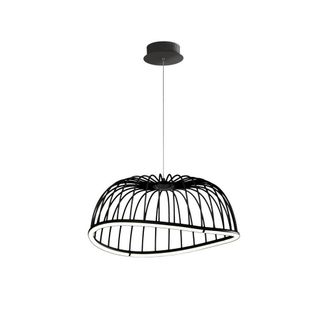 Netlighting Celeste Caged Ceiling Pendant 61cm Round 30W LED 3000K 2100lm Black
