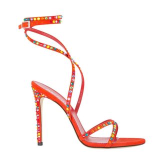 PARIS TEXAS Schoenen, Dames, Veelkleurig, 40 EU, Leer, Betoverende leren sandalen met circus kristallen